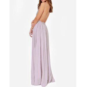 NEW Wishlist Blooming Prairie Crochet Lilac Purple Cotton Maxi Dress SZ L